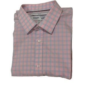 MEN’S Old Navy Gingham Slim-Fit Built-In Flex Signature Non-Iron Shirt S…
